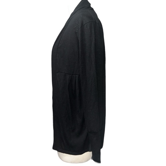 STUDIO Y | WOMENS BLACK OPEN FRONT SHORT LENGTH LONG SLEEVE CARDIGAN SZ MED - Picture 2 of 8